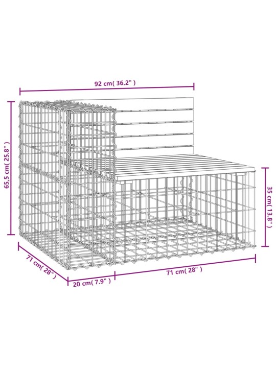 Gabioonpink, 92x71x65,5 cm, ebatsuuga puit