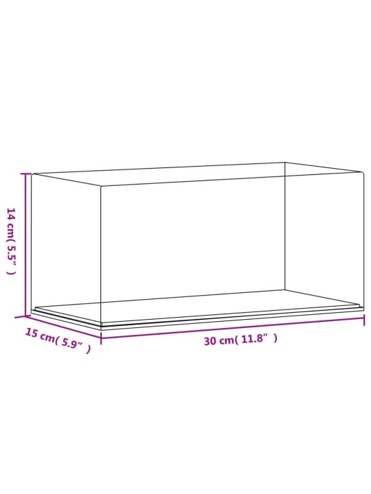 Vitriinkast, läbipaistev, 30x15x14 cm, akrüül