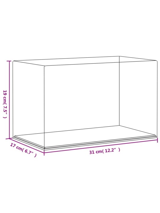 Vitriinkast, läbipaistev, 31x17x19 cm, akrüül
