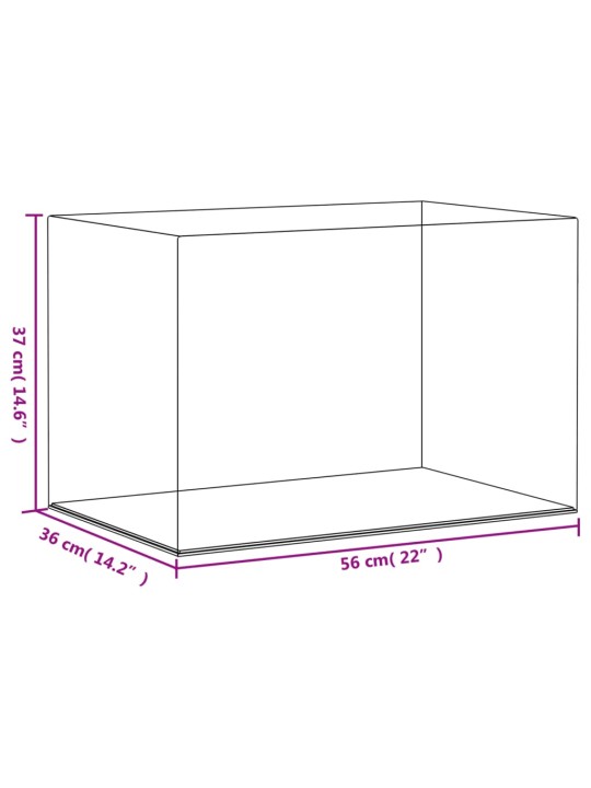 Vitriinkast, läbipaistev, 56x36x37 cm, akrüül