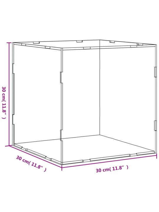 Vitriinkast, läbipaistev, 30x30x30 cm, akrüül