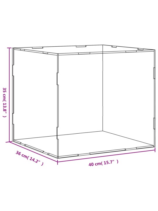 Vitriinkast, läbipaistev, 40x36x35 cm, akrüül