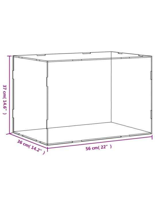 Vitriinkast, läbipaistev, 56x36x37 cm, akrüül