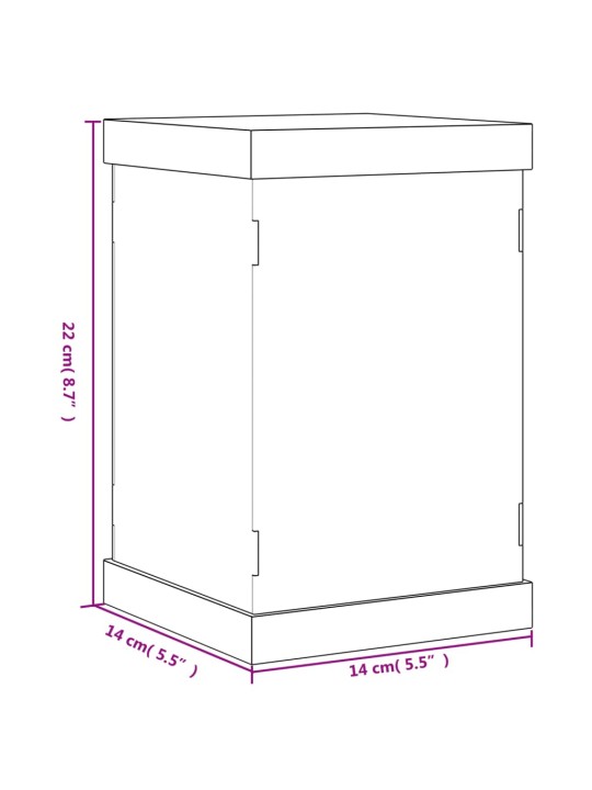 Vitriinkast, läbipaistev, 14x14x22 cm, akrüül