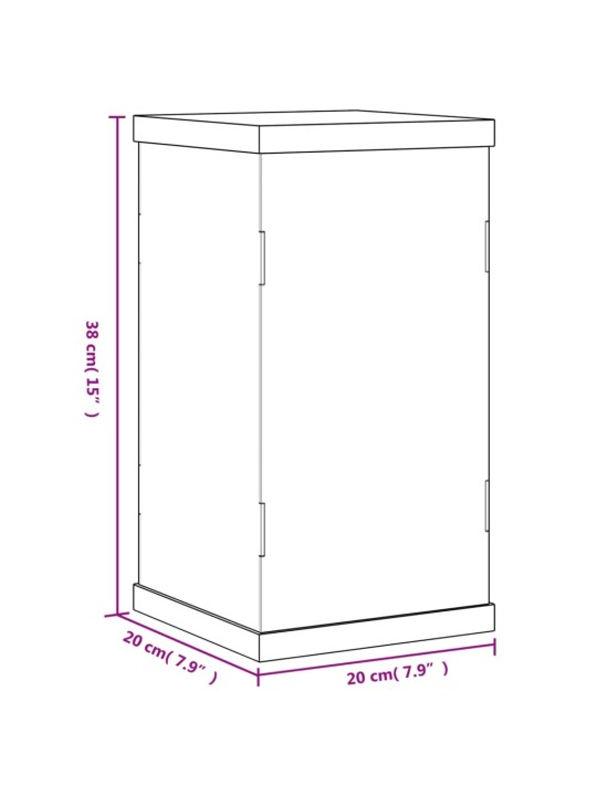 Vitriinkast, läbipaistev, 20x20x38 cm, akrüül