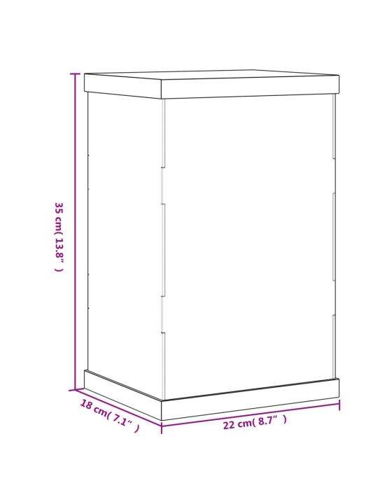 Vitriinkast, läbipaistev, 22x18x35 cm, akrüül