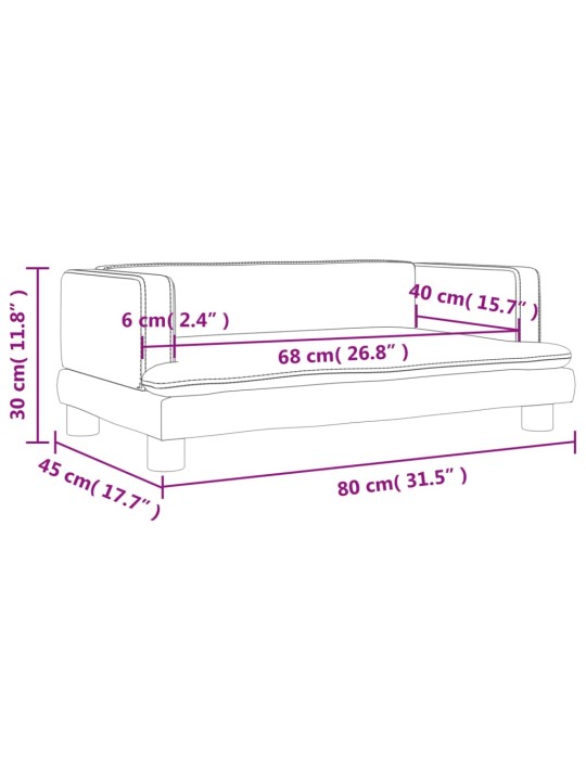 Lastediivan, sinine, 80x45x30 cm, samet