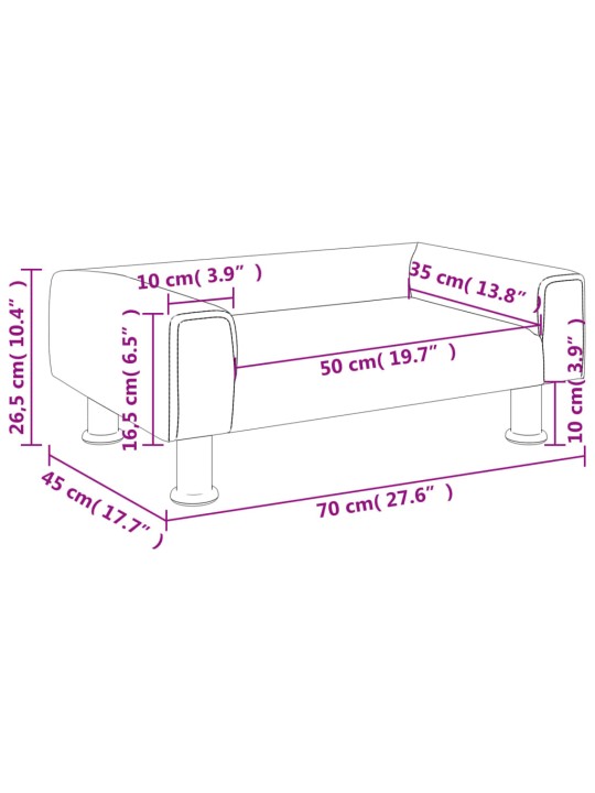 Lastediivan, sinine, 70x45x26,5 cm, samet