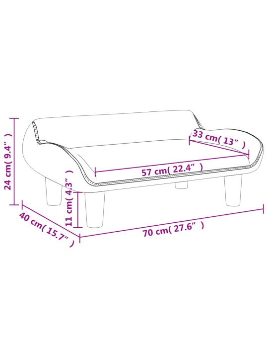 Lastediivan, sinine, 70x40x24 cm, samet