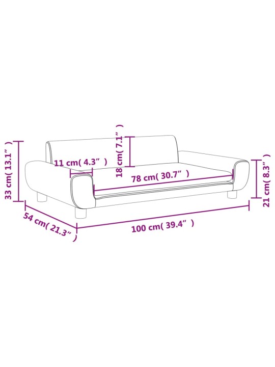 Lastediivan, must, 100x54x33 cm, samet