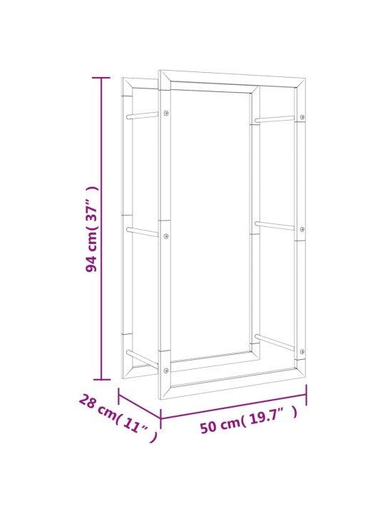 Küttepuude rest, 50x28x94 cm, roostevaba teras