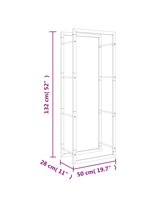 Küttepuude rest, 50x28x132 cm, roostevaba teras