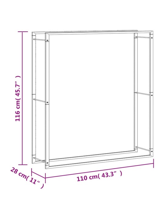 Küttepuude rest, 110x28x116 cm, roostevaba teras