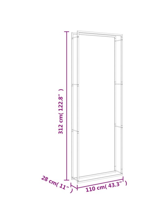 Küttepuude rest, 110x28x312 cm, roostevaba teras