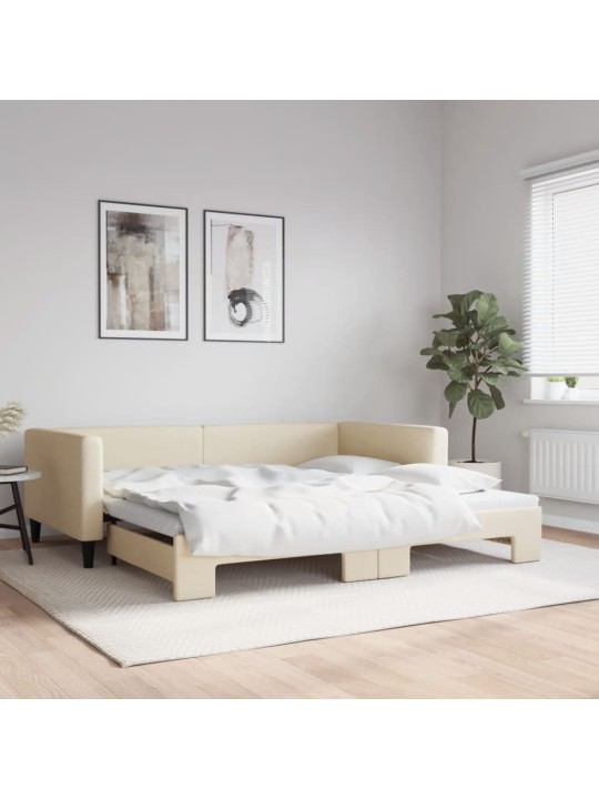 DIIVANVOODI VÄLJATÕMMATAVA OSAGA, KREEMJAS, 100X200 CM, KANGAS