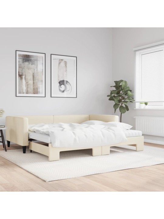 DIIVANVOODI VÄLJATÕMMATAVA OSAGA, KREEMJAS, 100X200 CM, KANGAS
