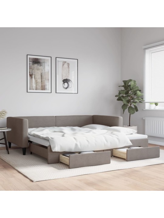 DIIVANVOODI VÄLJATÕMMATAVA OSAGA, PRUUNIKAS, 100X200 CM, KANGAS