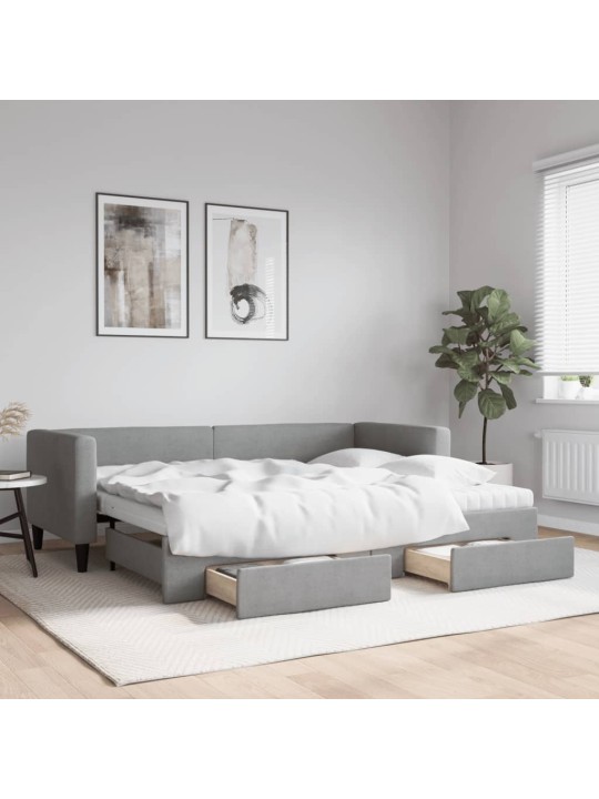 VÄLJATÕMMATAV DIIVANVOODI, HELEHALL, 80X200 CM, KANGAS