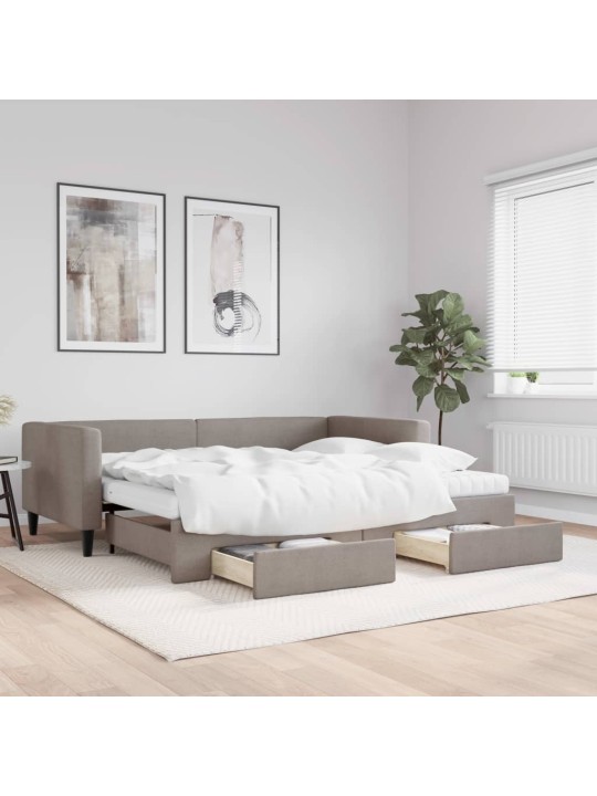 DIIVANVOODI VÄLJATÕMMATAVA OSAGA, PRUUNIKAS, 90X200 CM, KANGAS