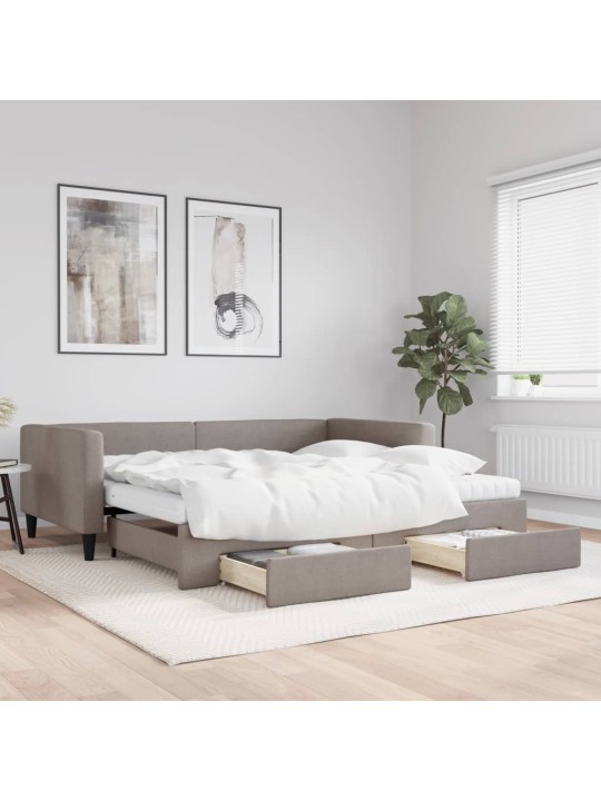 DIIVANVOODI VÄLJATÕMMATAVA OSAGA, PRUUNIKAS, 100X200 CM, KANGAS