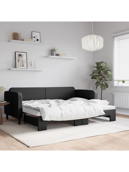 DIIVANVOODI VÄLJATÕMMATAVA OSAGA, MUST, 80X200 CM, KANGAS