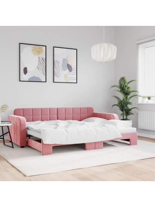 DIIVANVOODI VÄLJATÕMMATAVA OSAGA, ROOSA, 80X200 CM, SAMET