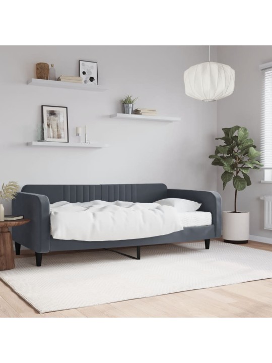 PÄEVAVOODI MADRATSIGA, TUMEHALL, 100 X 200 CM, SAMET