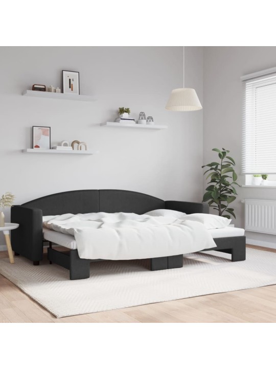 DIIVANVOODI VÄLJATÕMMATAVA OSAGA, MUST, 80X200 CM, KANGAS