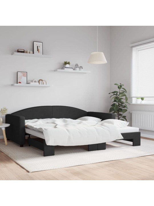DIIVANVOODI VÄLJATÕMMATAVA OSAGA, MUST, 100X200 CM, KANGAS