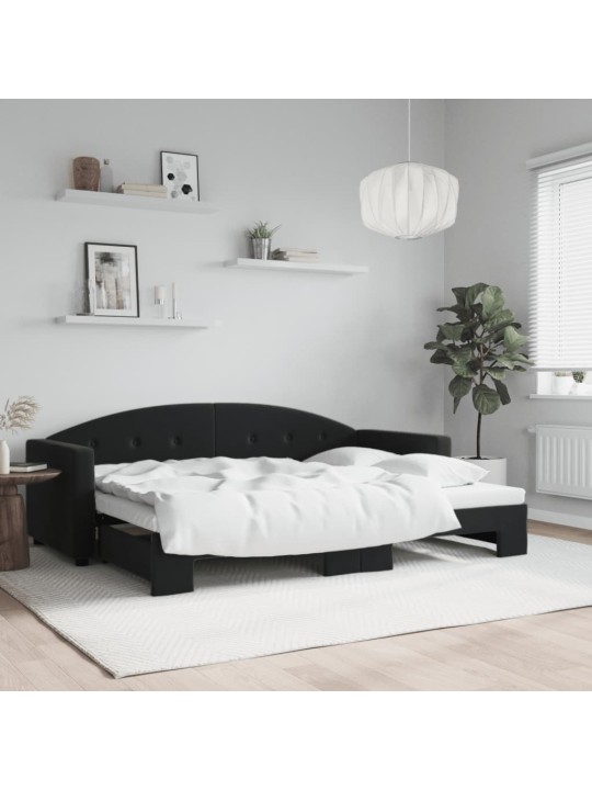 DIIVANVOODI VÄLJATÕMMATAVA OSAGA, MUST, 80X200 CM, SAMET