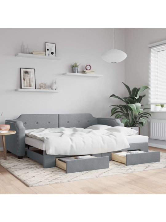 VÄLJATÕMMATAV DIIVANVOODI, HELEHALL, 80X200 CM, KANGAS