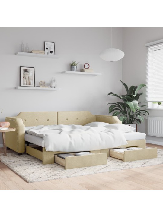 DIIVANVOODI VÄLJATÕMMATAVA OSAGA, KREEMJAS, 100X200 CM, KANGAS