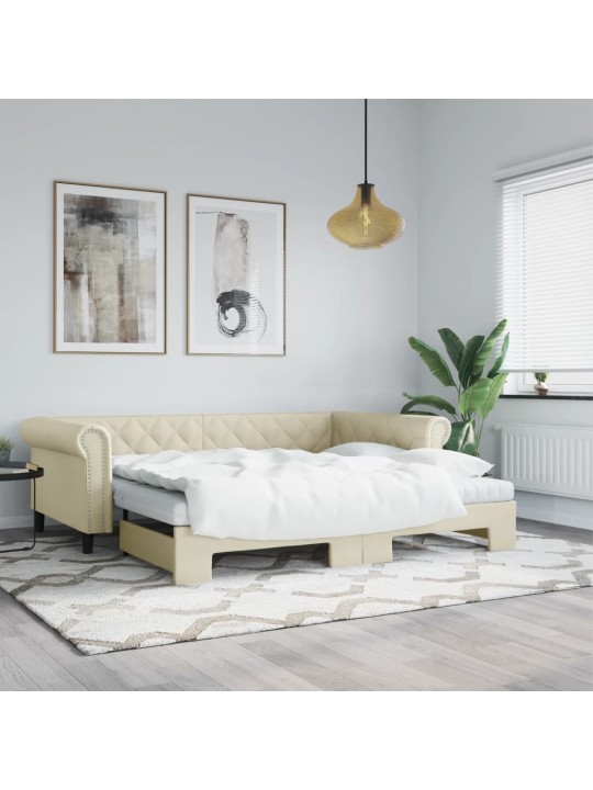 DIIVANVOODI VÄLJATÕMMATAVA OSAGA, KREEMJAS, 90X200 CM KUNSTNAHK