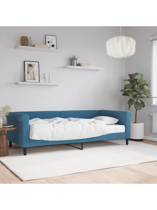 DIIVANLVOODI MADRATSIGA, SININE, 90X200 CM, SAMET