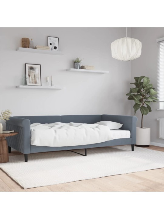 PÄEVAVOODI MADRATSIGA, TUMEHALL, 100 X 200 CM, SAMET