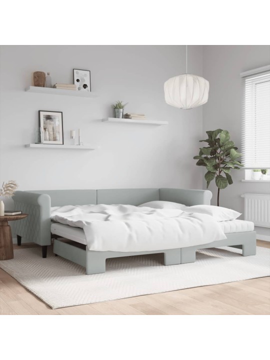 DIIVANVOODI VÄLJATÕMMATAVA OSAGA, HELEHALL, 100X200 CM, SAMET