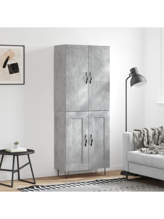 Kõrge kapp, betoonhall, 69,5 x 34 x 180 cm,tehispuit