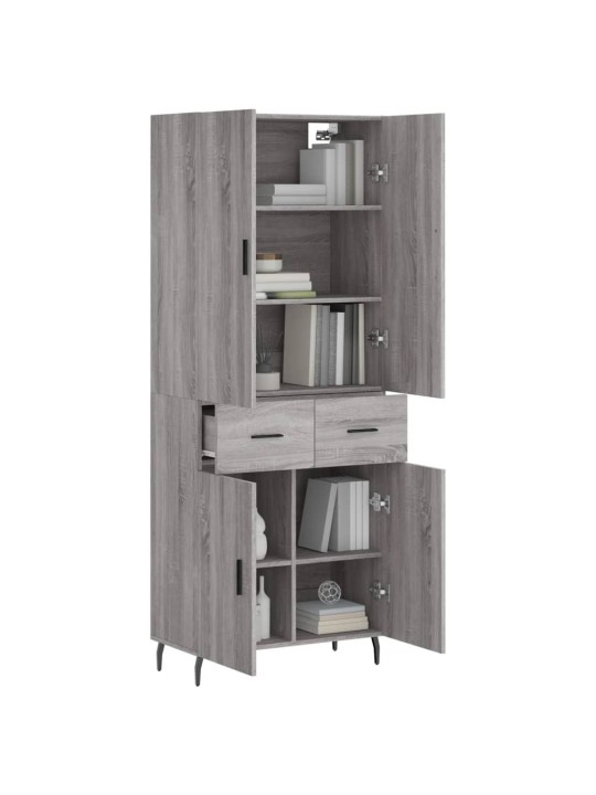 Kõrge kapp, hall sonoma tamm, 69,5 x 34 x 180 cm, tehispuit