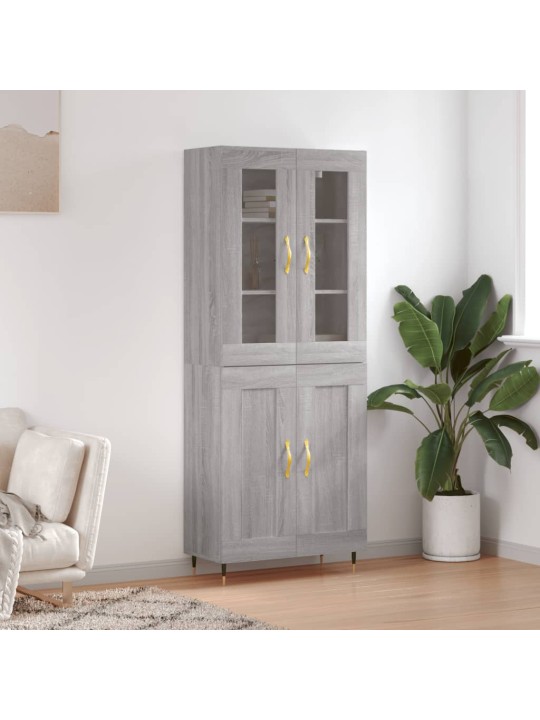 Kõrge kapp, hall sonoma tamm, 69,5 x 34 x 180 cm, tehispuit