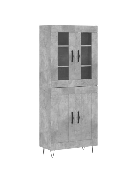 Kõrge kapp, betoonhall, 69,5 x 34 x 180 cm,tehispuit