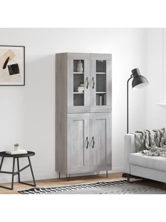 Kõrge kapp, hall sonoma tamm, 69,5 x 34 x 180 cm, tehispuit
