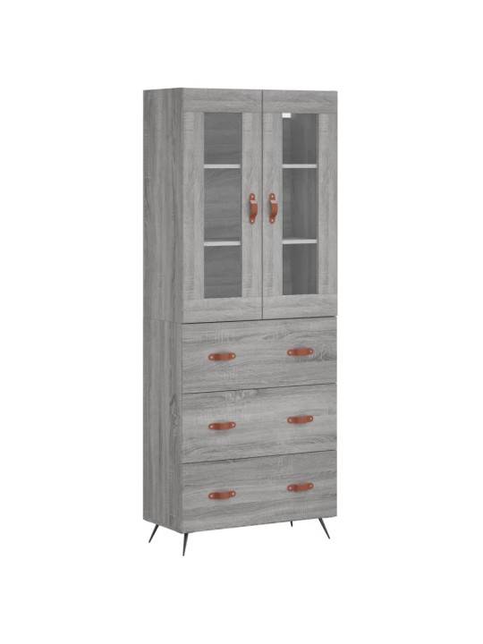 Kõrge kapp, hall sonoma tamm, 69,5 x 34 x 180 cm, tehispuit