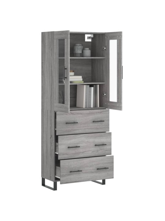 Kõrge kapp, hall sonoma tamm, 69,5 x 34 x 180 cm, tehispuit