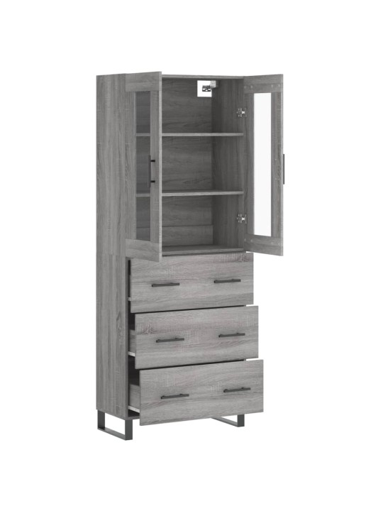 Kõrge kapp, hall sonoma tamm, 69,5 x 34 x 180 cm, tehispuit