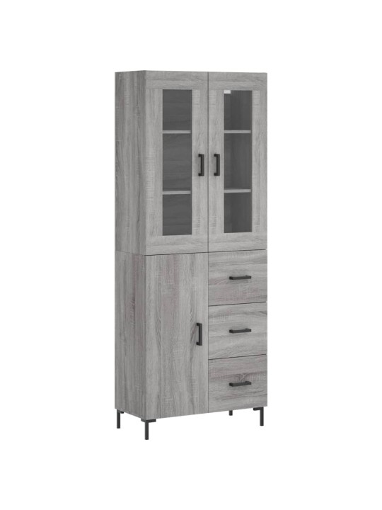 Kõrge kapp, hall sonoma tamm, 69,5 x 34 x 180 cm, tehispuit