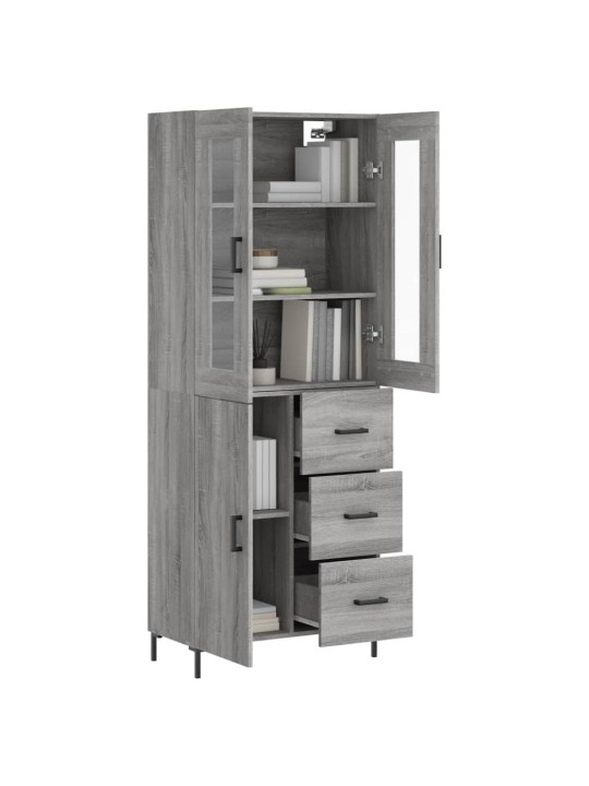 Kõrge kapp, hall sonoma tamm, 69,5 x 34 x 180 cm, tehispuit