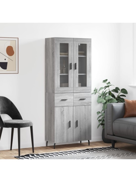 Kõrge kapp, hall sonoma tamm, 69,5 x 34 x 180 cm, tehispuit