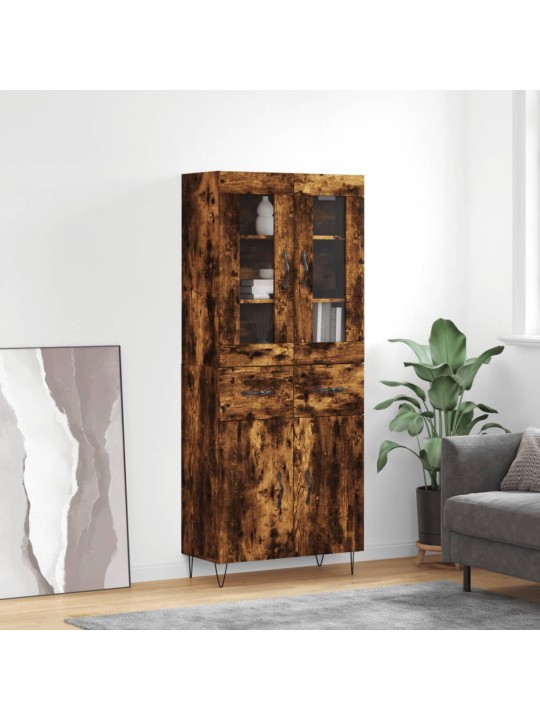 Kõrge kapp, suitsutatud tamm, 69,5 x 34 x 180 cm, tehispuit