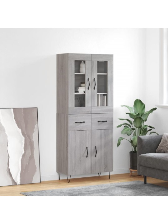 Kõrge kapp, hall sonoma tamm, 69,5 x 34 x 180 cm, tehispuit