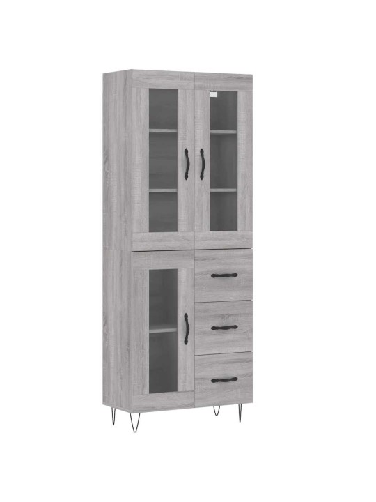 Kõrge kapp, hall sonoma tamm, 69,5 x 34 x 180 cm, tehispuit